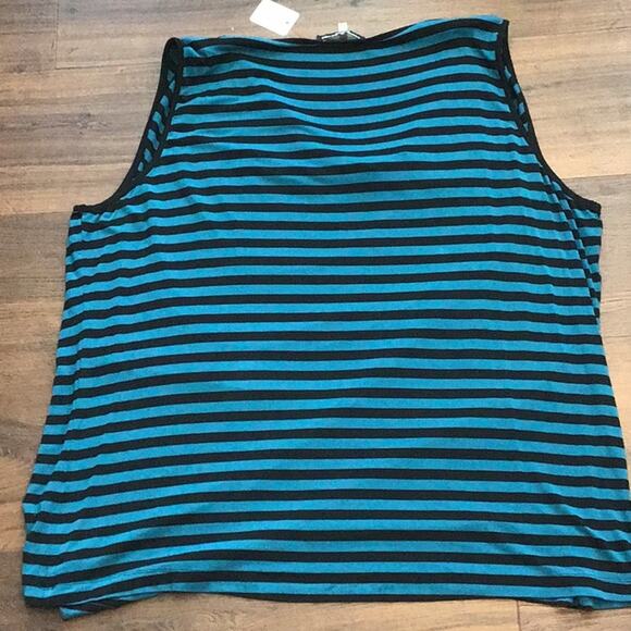 Cable and Gauge NWOT Blue and black stripes Top - Picture 3 of 5